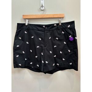 St. John’s Bay NWT 18 black watermelon embroidered chino shorts